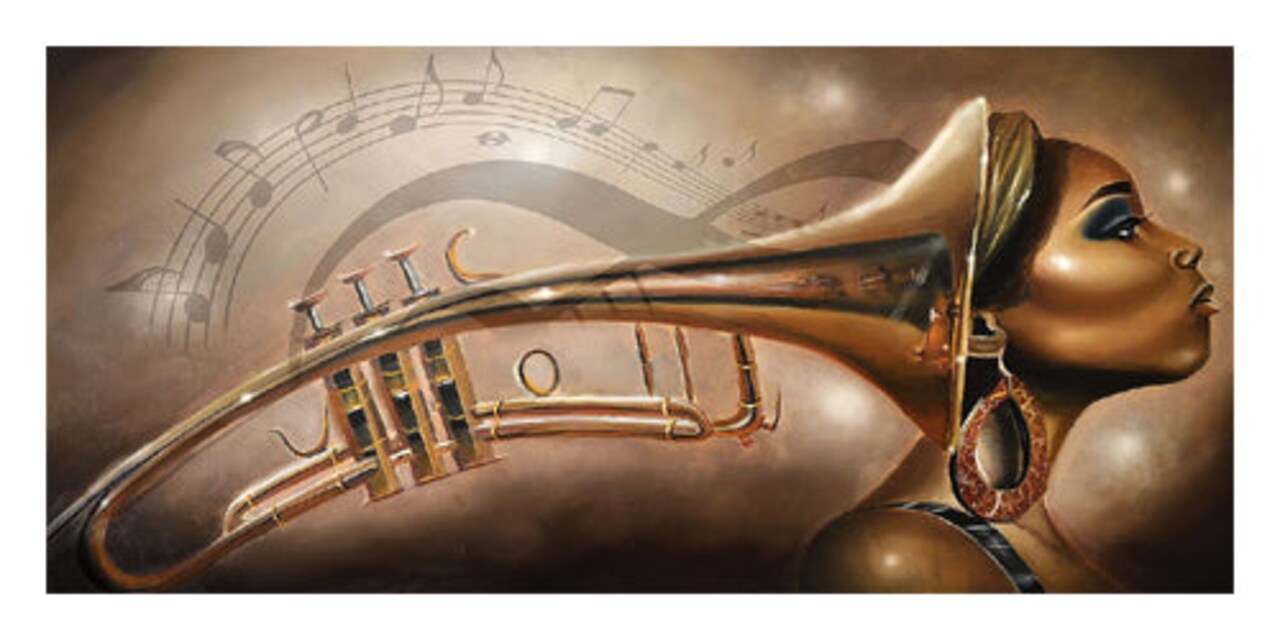 She Is Music by Salaam Muhammad Wall Art Décor 14 x 28 Art Print